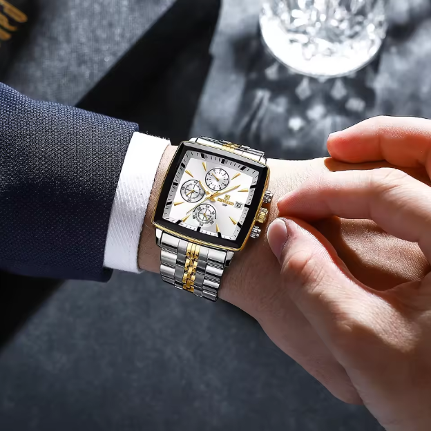 Abu Usman REWARD VIP Mens Watches Waterproof Luminous Sport Watches for Man Stainless Steel Wristwatch.