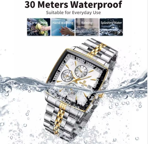 Abu Usman REWARD VIP Mens Watches Waterproof Luminous Sport Watches for Man Stainless Steel Wristwatch.