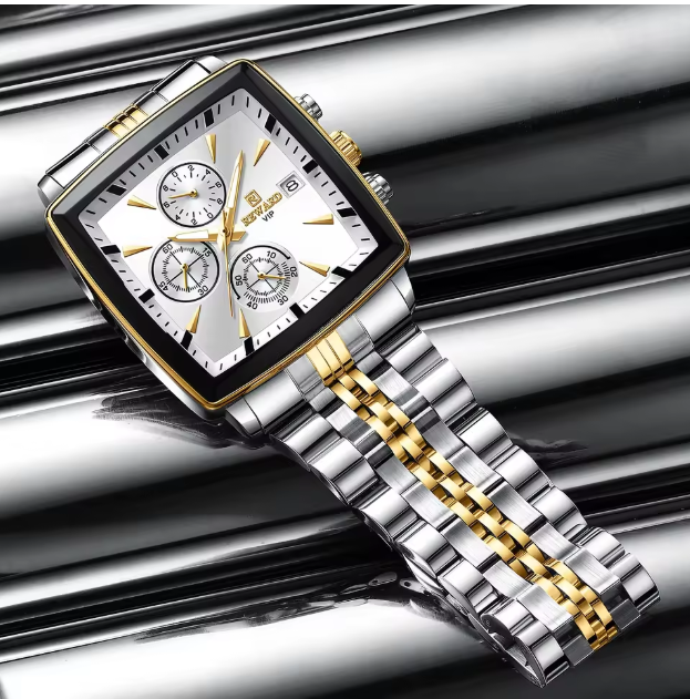 Abu Usman REWARD VIP Mens Watches Waterproof Luminous Sport Watches for Man Stainless Steel Wristwatch.