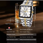 Abu Usman REWARD VIP Mens Watches Waterproof Luminous Sport Watches for Man Stainless Steel Wristwatch.