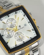 ABU USMAN, Luxury Square Sport Man Wrist watch Waterproof Luminous Chronograph Quartz Men's Watches Stainless Steel.